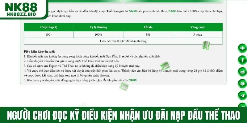Người chơi đọc kỹ điều kiện nhận ưu đãi nạp đầu tại sảnh thể thao