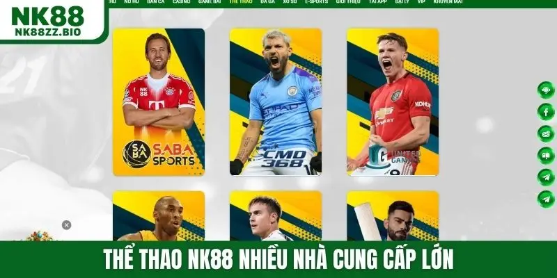 Thể thao NK88 nhiều nhà cung cấp lớn