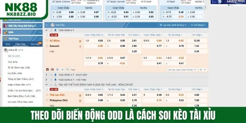 Theo dõi biến động odd là cách soi kèo tài xỉu